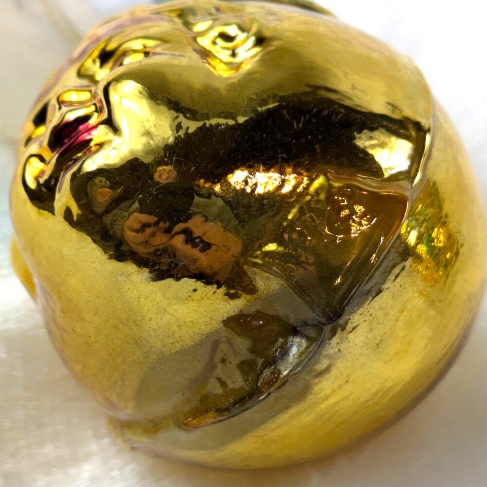 Pear Face Mercury Christmas Ornament Gold Child Antique West Germany Hand Blown - Picture 5 of 11